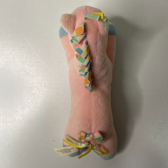 Russ Berrie Pink Unicorn Plush 6.5" Baby Toddler Stuffed Animal Squeaker Toy - Picture 6 of 14